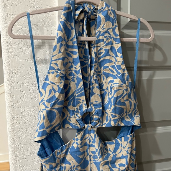 New Free People Kira Boho Printed Halter Jumpsuit - Picture 4 of 7